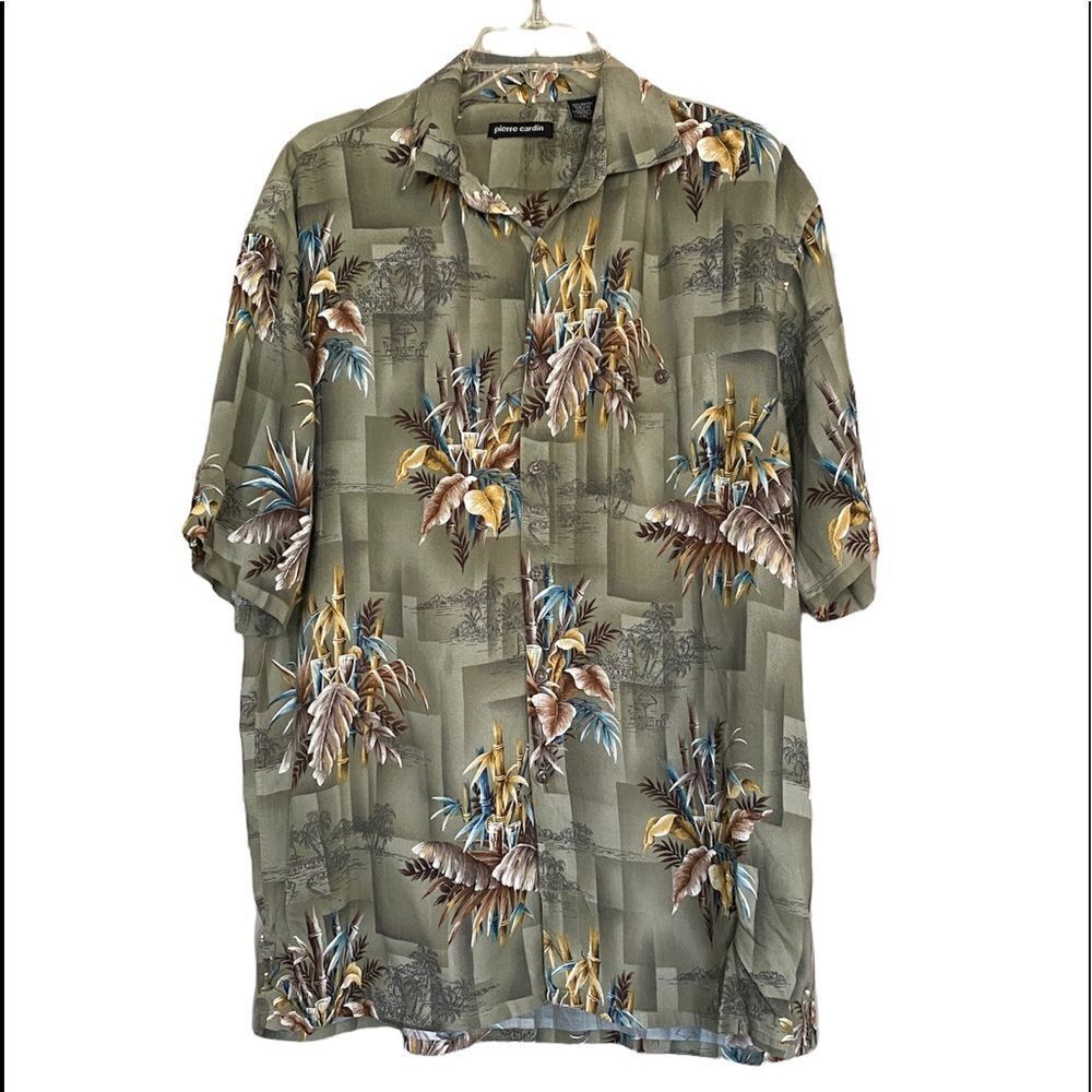 Pierre Cardin Mens L Hawaiian Shirt